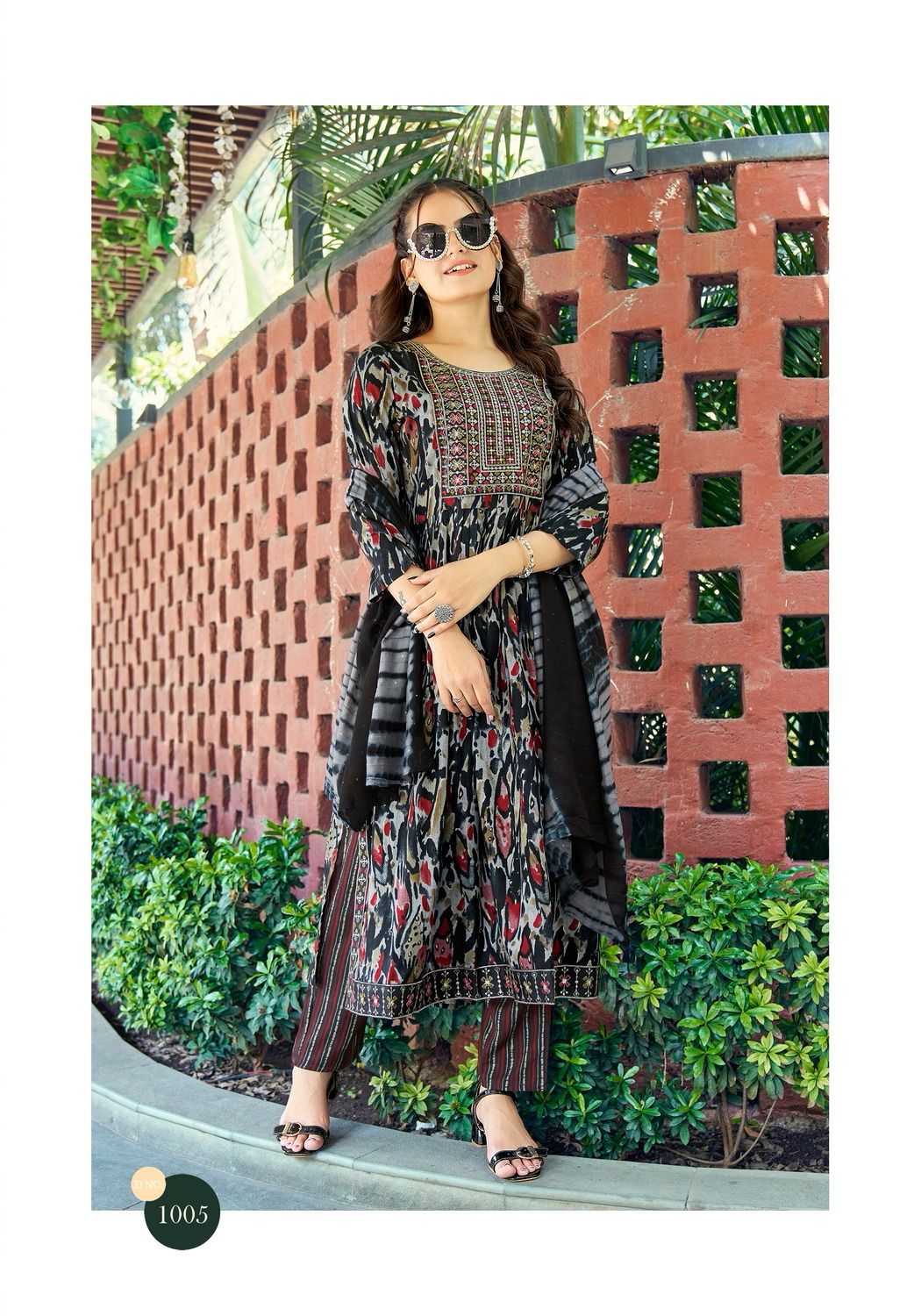 Black Beauty Mystic 9 Naira Cut Rayon Printed Kurti With Bottom Dupatta Wholesalers In Delhi